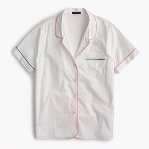 *NEW* J. Crew white w/pink & green piping PJ Top